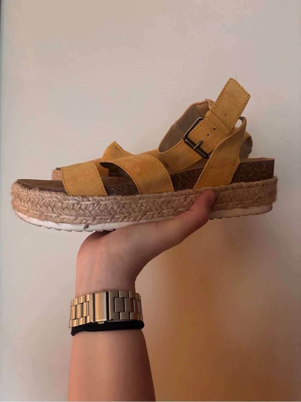 Universal Thread Yellow Strappy Espadrille Platform Sandals